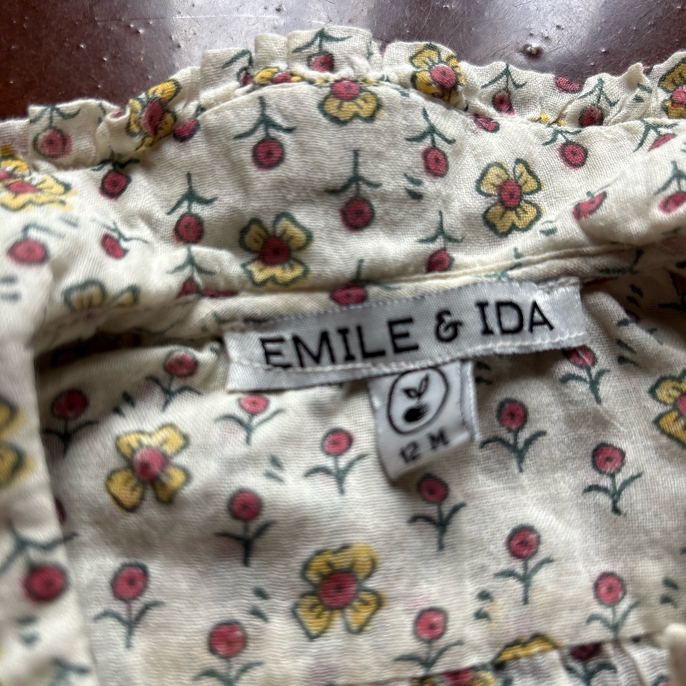 Emile & Ida Floral blouse and bloomer set